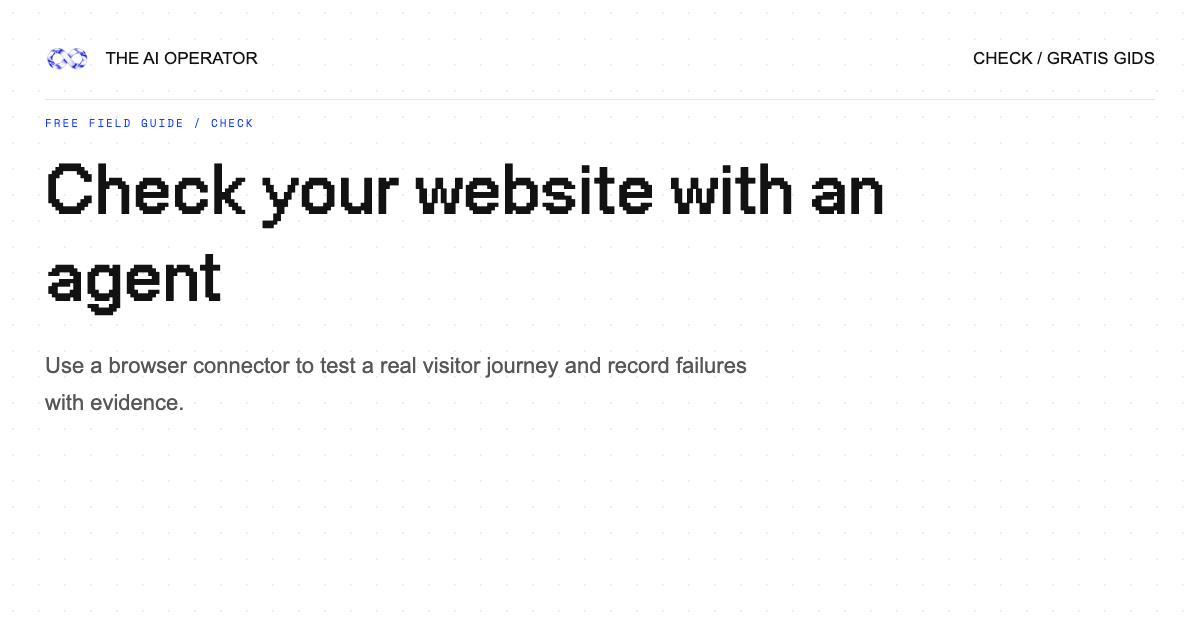 Check your website with an agent