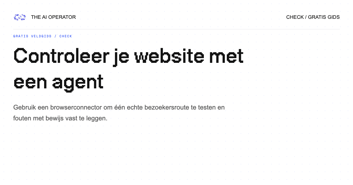 Controleer je website met een agent