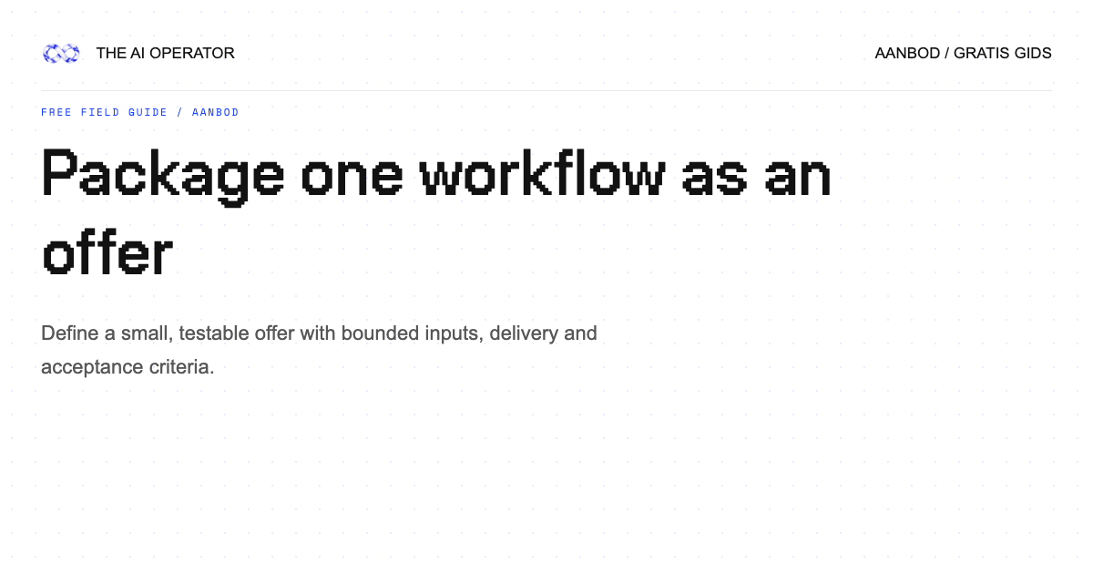 Package one workflow as an offer