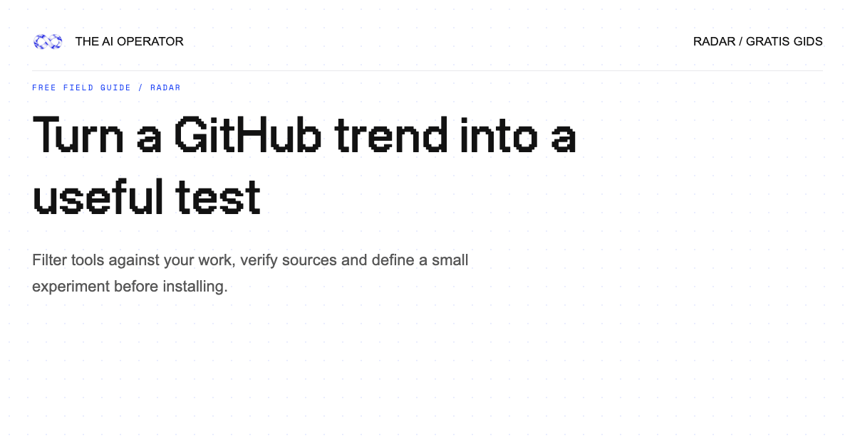 Turn a GitHub trend into a useful test