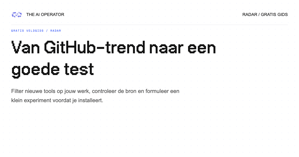 Van GitHub-trend naar een goede test