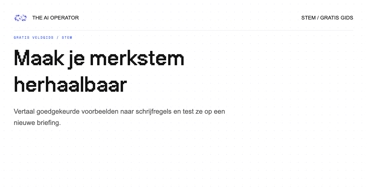Maak je merkstem herhaalbaar