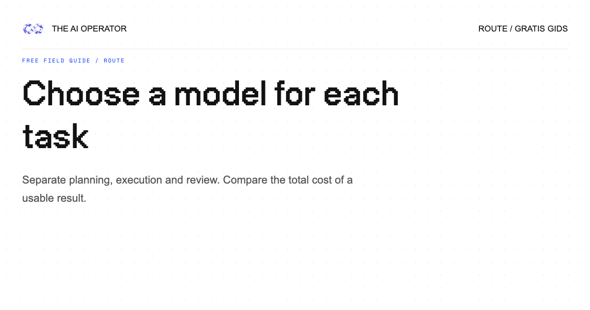 Choose a model for each task