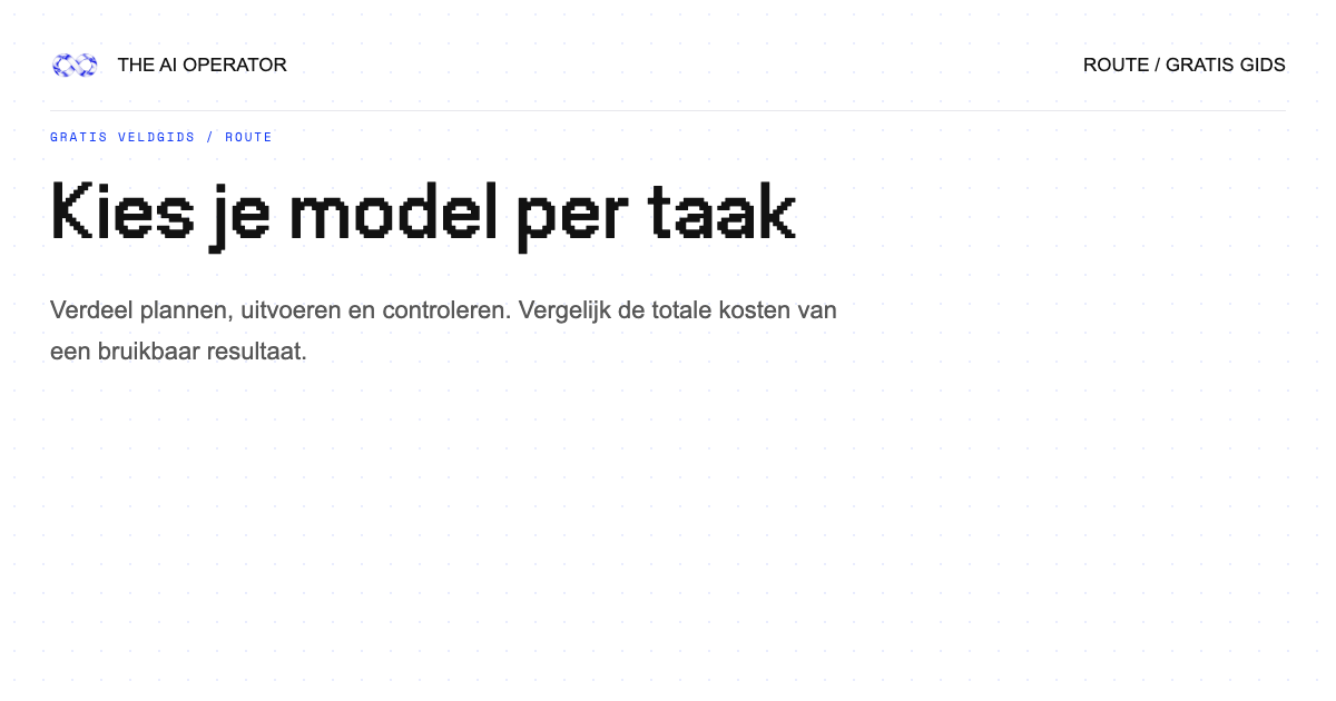Kies je model per taak